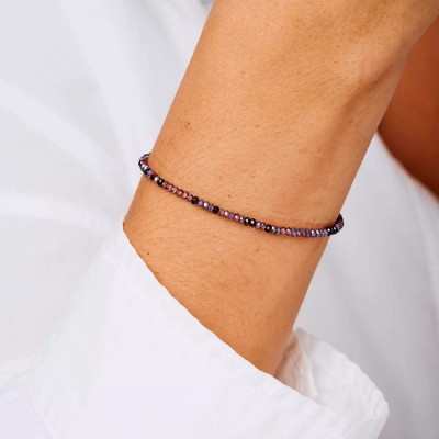 DORIANE Bijoux Bracelet Elastique Violet Prune.