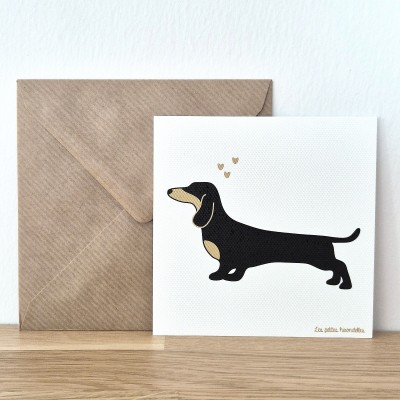 LES PETITES HIRONDELLES - Carte avec enveloppe - Teckel