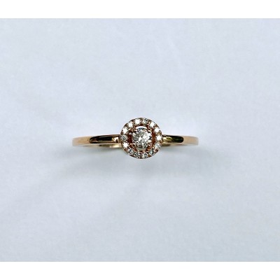 SOLITAIRE PASTILLE EN OR ROSE