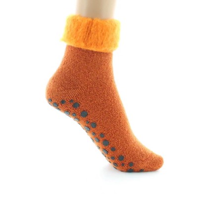 PERRIN – Chaussons Antiderapants Laine – Orange