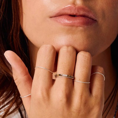 DORIANE Bijoux Bague Elastique Léopard.