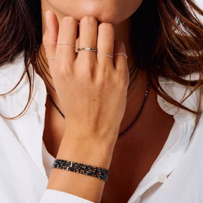 DORIANE Bijoux Bague Elastique Léopard.