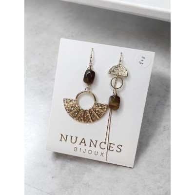 NUANCES Bijoux Boucles d’oreilles Nala Œil de Tigre.