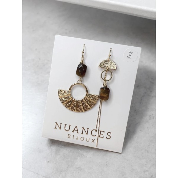 NUANCES Bijoux Boucles d’oreilles Nala Œil de Tigre.