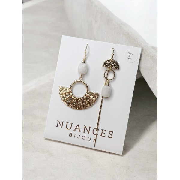 NUANCES Bijoux Boucles d’oreilles Nala Pierre de Lune.