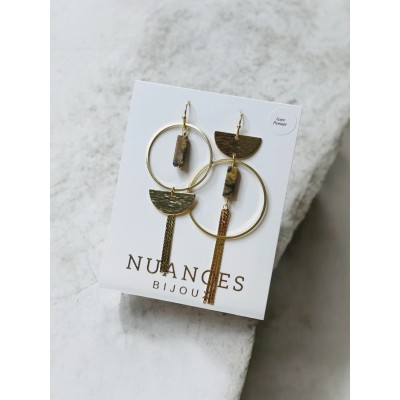 NUANCES Bijoux Boucles d’oreilles Olympia Jaspe Paysage.