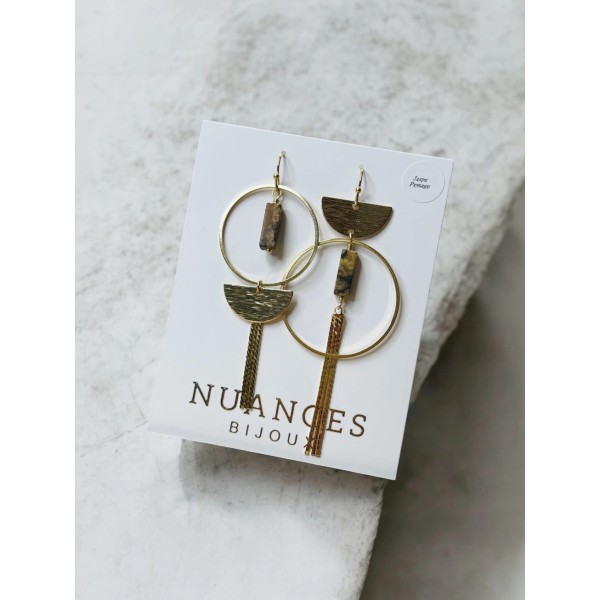 NUANCES Bijoux Boucles d’oreilles Olympia Jaspe Paysage.