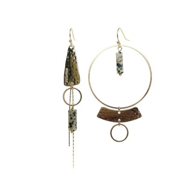 NUANCES Bijoux Boucles d’oreilles Séquoia Jaspe Dalmatien.