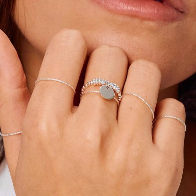 DORIANE Bijoux Bague Elastique Pastille.