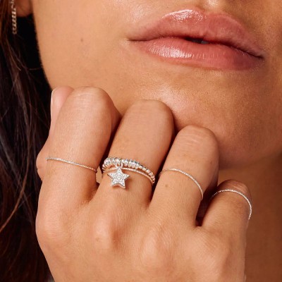 DORIANE Bijoux Bague Elastique Etoile.