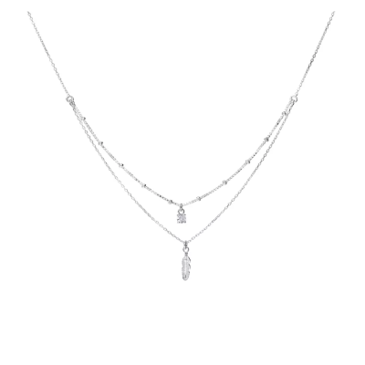 Doriane Bijoux Collier Double rangs Oxyde & Plume.