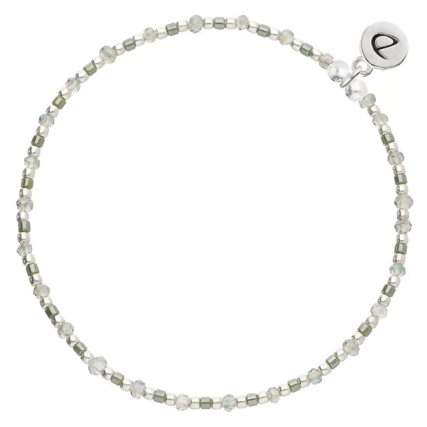DORIANE Bijoux Bracelet Elastique Grain de Folie Vert Kaki.
