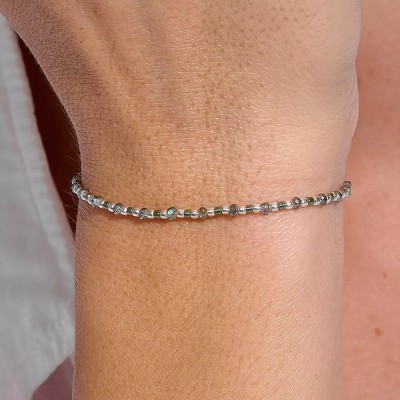 DORIANE Bijoux Bracelet Elastique Grain de Folie Vert Kaki.