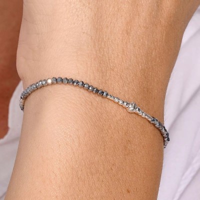 DORIANE Bijoux Bracelet Elastique Kandy Gris.