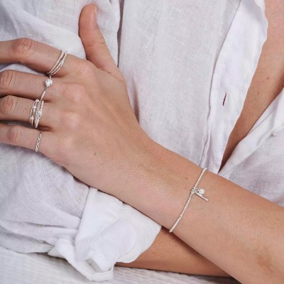 DORIANE Bijoux Bracelet Elastique Perle Nacrée.