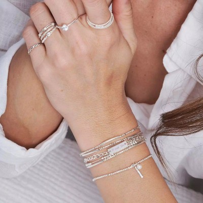 DORIANE Bijoux Bracelet Elastique Perle Nacrée.