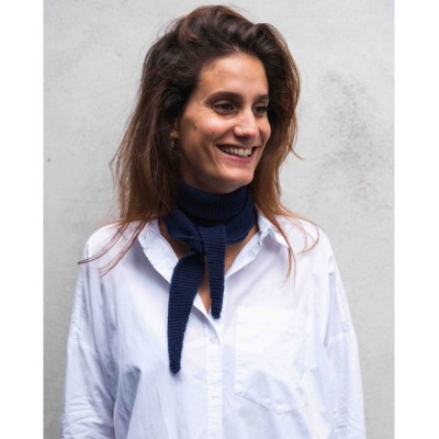 LES 3 TRICOTEURS - Foulard en laine - Marine