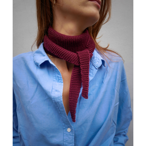 LES 3 TRICOTEURS - Foulard en laine - Bordeaux