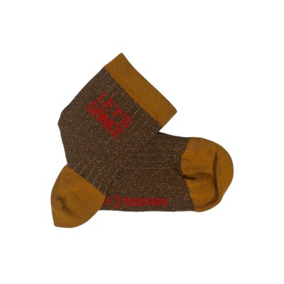 LES 3 TRICOTEURS - Chaussettes à paillettes Let's Dance - Marron