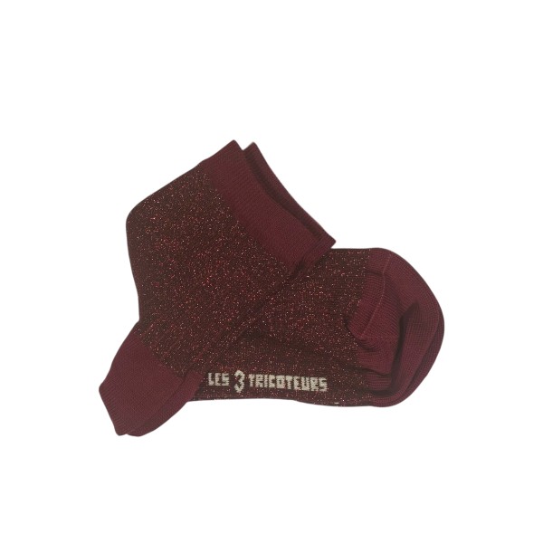 LES 3 TRICOTEURS - Chaussettes à paillettes - Bordeaux