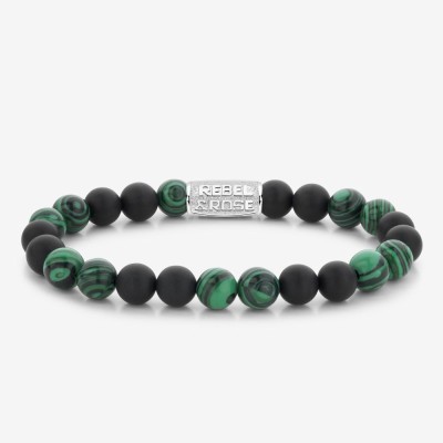 REBEL AND ROSE Bracelet Matt Malachite Twist.