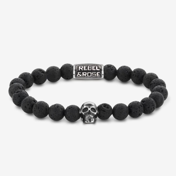 REBEL AND ROSE Bracelet Skull Black Moon.