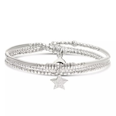 DORIANE Bijoux Bracelet Elastique 2 tours Etoile Radieuse.