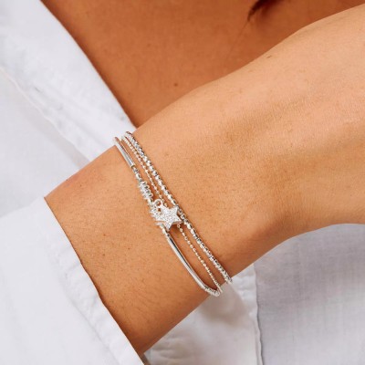 DORIANE Bijoux Bracelet Elastique 2 tours Etoile Radieuse.