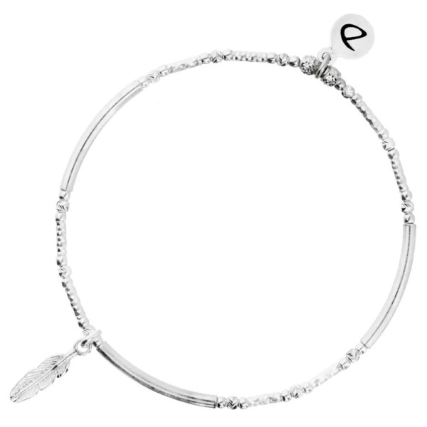 DORIANE Bijoux Bracelet Elastique Plume.