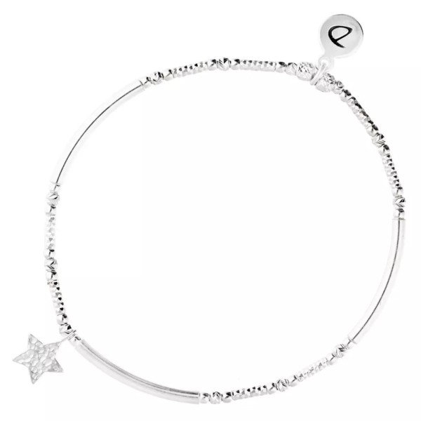 DORIANE Bijoux Bracelet Elastique Etoile martelée.