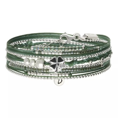 DORIANE Bijoux Bracelet Multi Tours Trèfle.