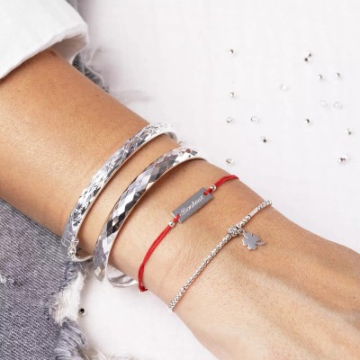 DORIANE Bijoux Bracelet Elastique Trèfle.