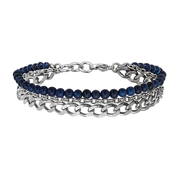 ELDEN Paris Bracelet Acier & Agate Bleue.