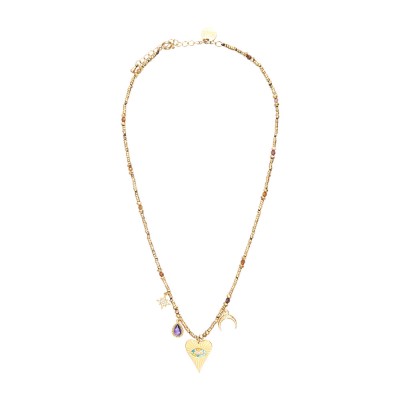 BELLE MAIS PAS QUE Collier Lucky Charms Tourmaline jaune.