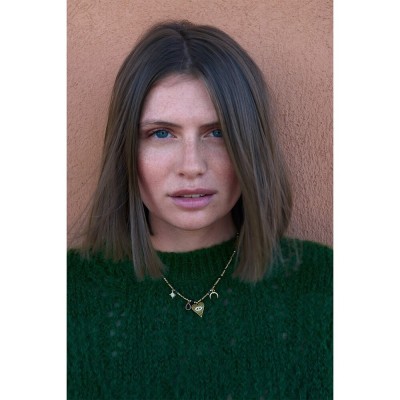 BELLE MAIS PAS QUE Collier Lucky Charms Tourmaline bleue.