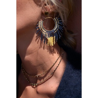 BELLE MAIS PAS QUE Boucles d’oreilles Isla Semi-Lunaire.