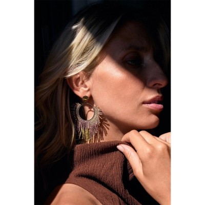 BELLE MAIS PAS QUE Boucles d’oreilles Isla Bronze Couture.