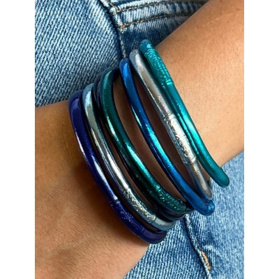MAISON IZEL Bracelet Jonc Bouddhiste Mantra Bleu Nuit MAISON IZEL Bracelet Jonc Bouddhiste Mantra Bleu Nuit