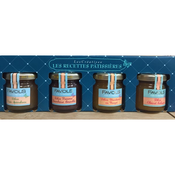 Réglette de 4 mignonettes de confitures gourmandes