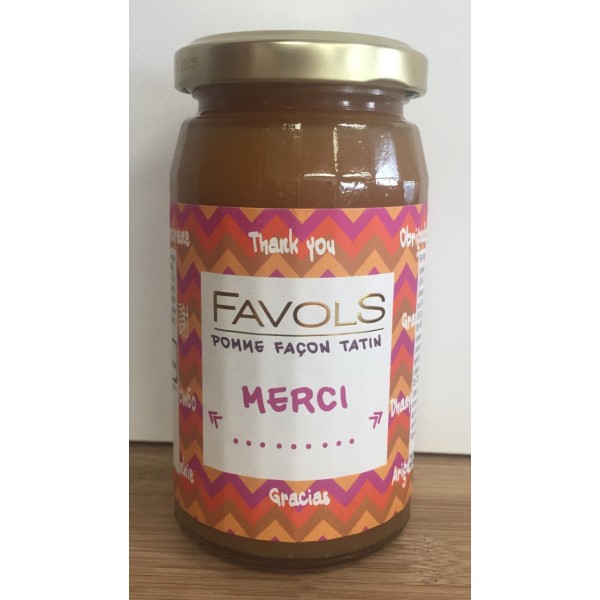 Confiture Pomme Façon Tatin - Message MERCI - 260g - Favols