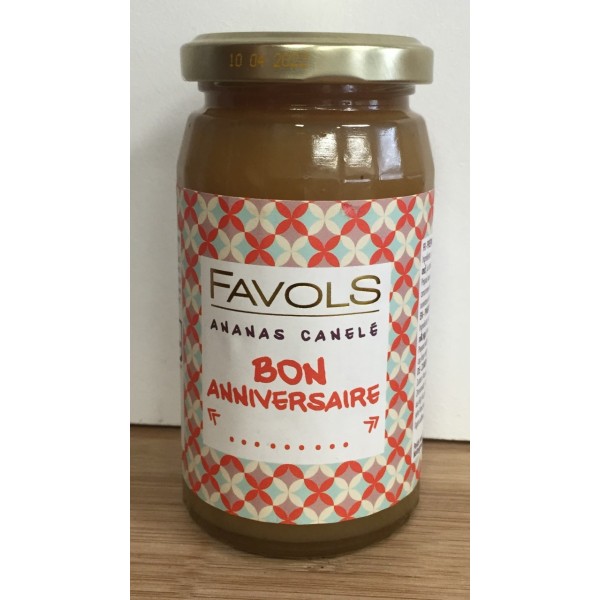 Confiture Ananas Canelés - Bon Anniversaire - 260g - Favols