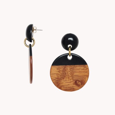 NATURE bijoux Boucles d'oreilles Poussoirs gitanes Cannelle.