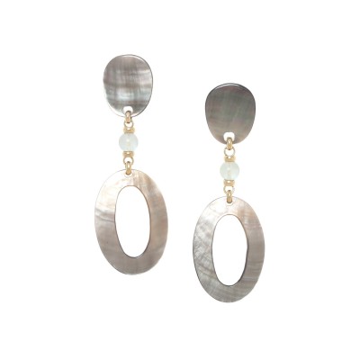 NATURE bijoux Boucles d'oreilles Poussoirs Fluorite.