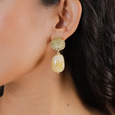 NATURE bijoux Boucles d'oreilles Minerama Citrine.