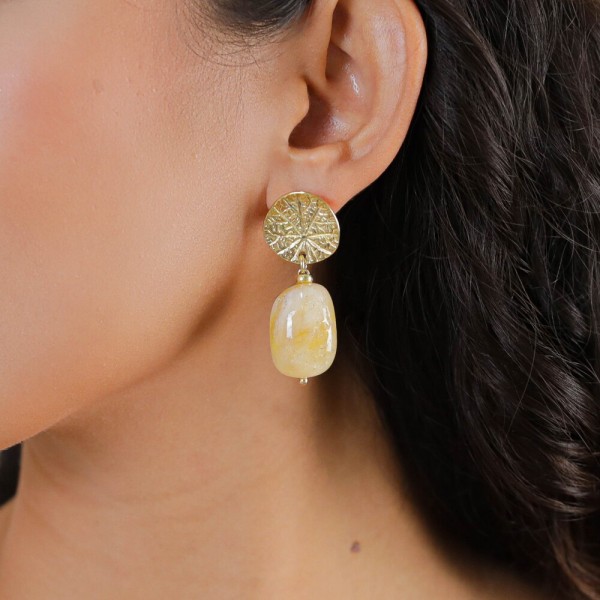 NATURE bijoux Boucles d'oreilles Minerama Citrine.