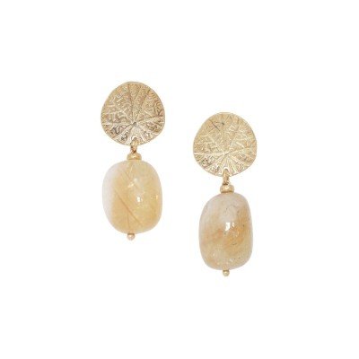 NATURE bijoux Boucles d'oreilles Minerama Citrine.