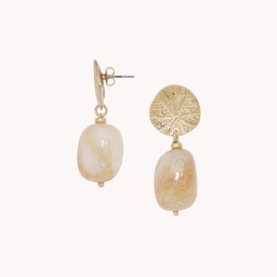 NATURE bijoux Boucles d'oreilles Minerama Citrine.