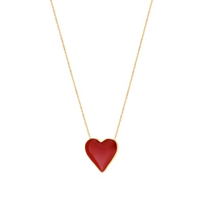 N°3 Collier Pendentif Cœur Rouge.