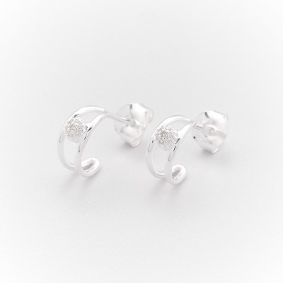 CANYON France Boucles d'oreilles Mini Créoles Argent.