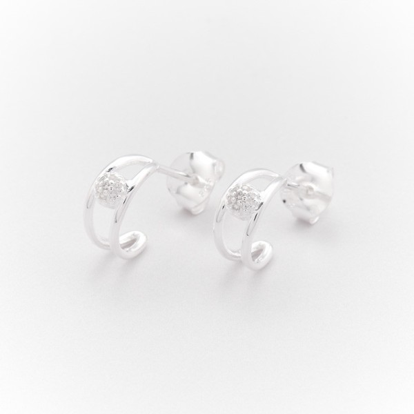 CANYON France Boucles d'oreilles Mini Créoles Argent.